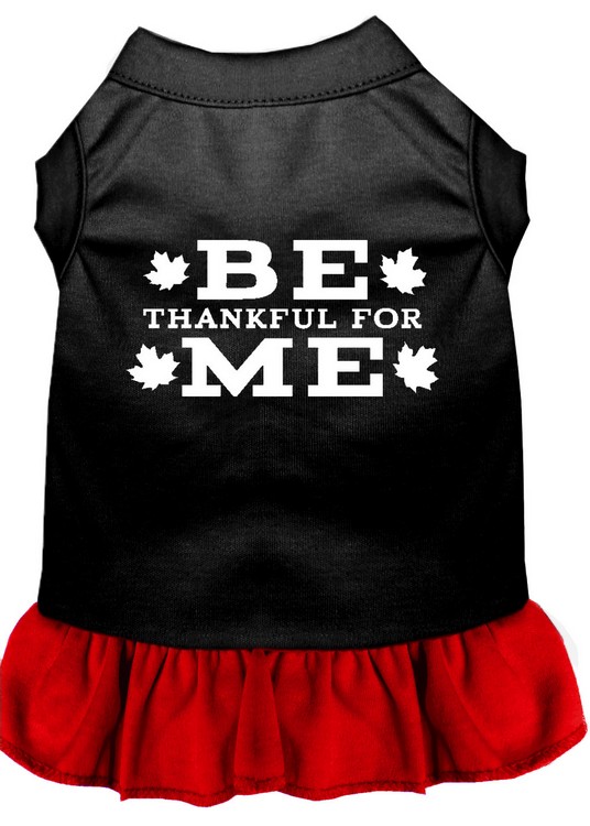 Be Thankful for Me Screen Print Dress Black with Red Lg